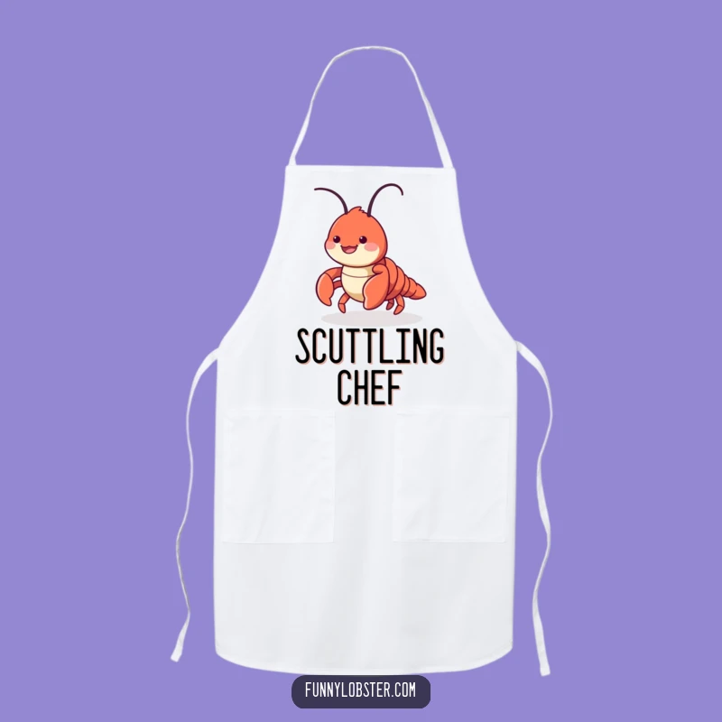 Funny Scuttling Lobster Apron - Kitchen Humor & Playful Chef Gift