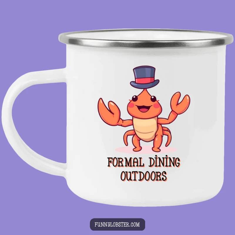 Funny Kawaii Lobster Top Hat Camping Mug: Dapper Outdoorsy Gift, Humorous