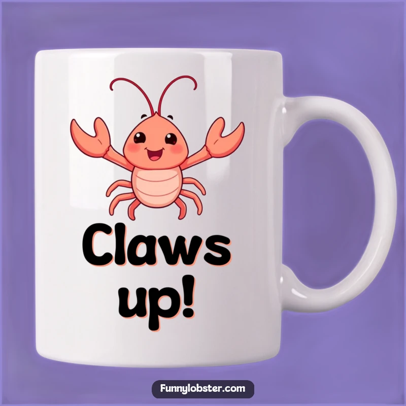 Funny Happy Lobster Wave Mug - Enthusiastic Crustacean Friend Gift