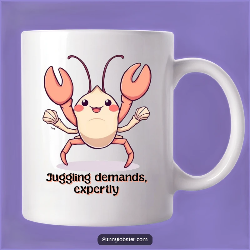 Funny Kawaii Lobster Juggling Mug: Talented Crustacean, Perfect Humorous Gift