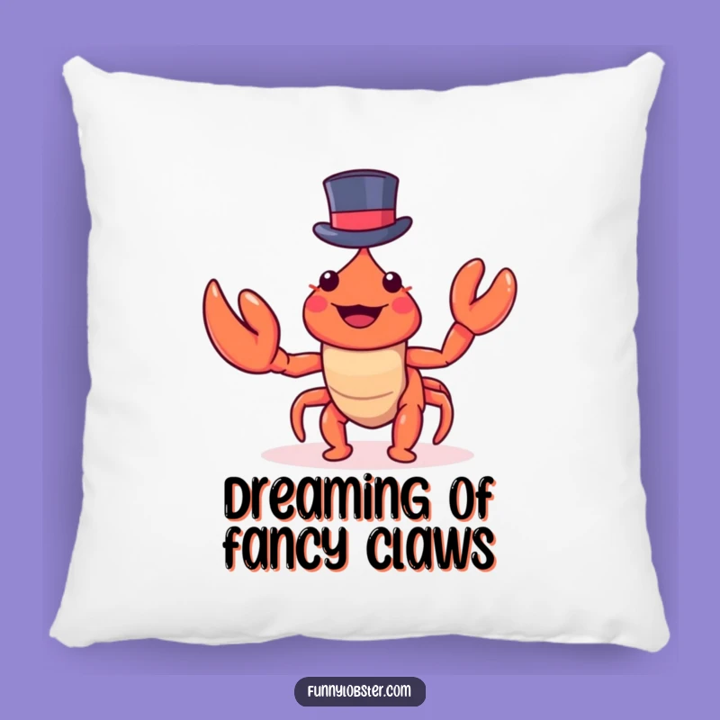 Funny Kawaii Lobster Top Hat Pillow: Cozy Dapper Decor, Perfect Humorous Gift