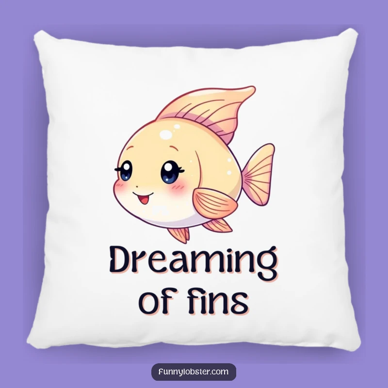 Funny Kawaii Angelfish Pillow: Playful Comfort with Shimmer