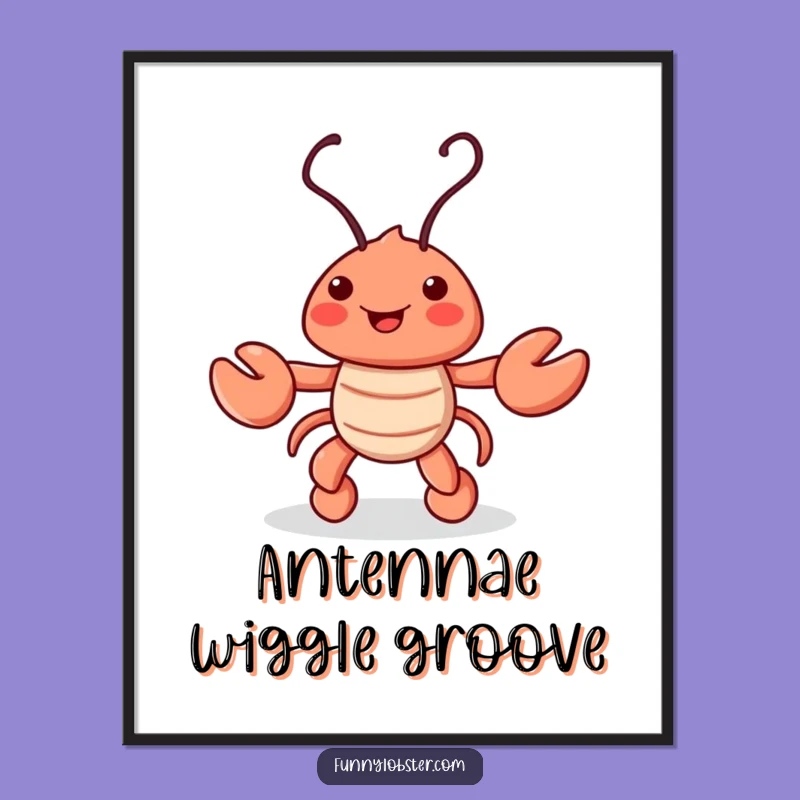 Funny Lobster Digital Art: Dancing Jig, Antennae Motion, Humorous Gift