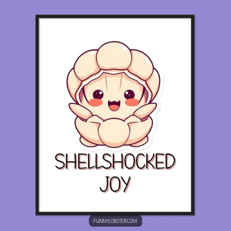 Funny Kawaii Clam Digital Print: Surprise Your Decor with Joy