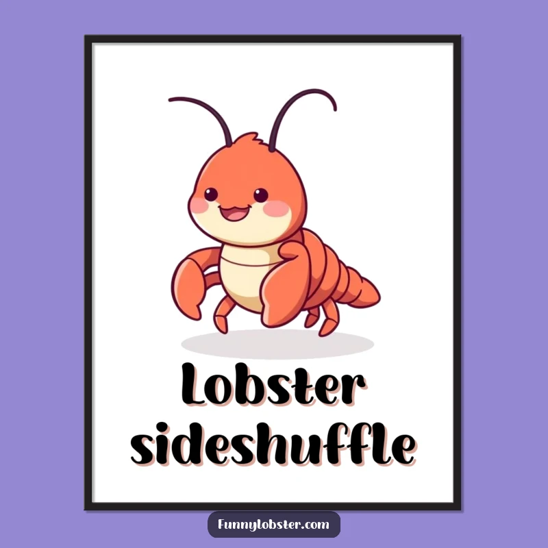 Funny Scuttling Lobster Digital Art Print - Playful Wall Decor Gift