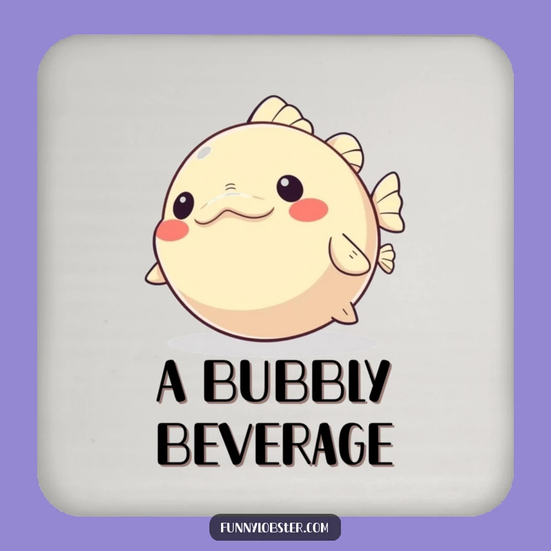 Funny Kawaii Pufferfish Coaster: Protect Surfaces Joyfully, Gift