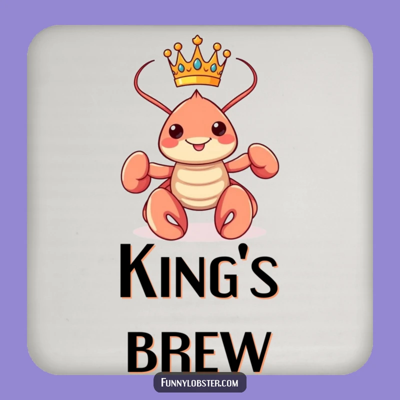 Funny Kawaii Lobster King Coasters: Protect Surfaces with Royal Flair