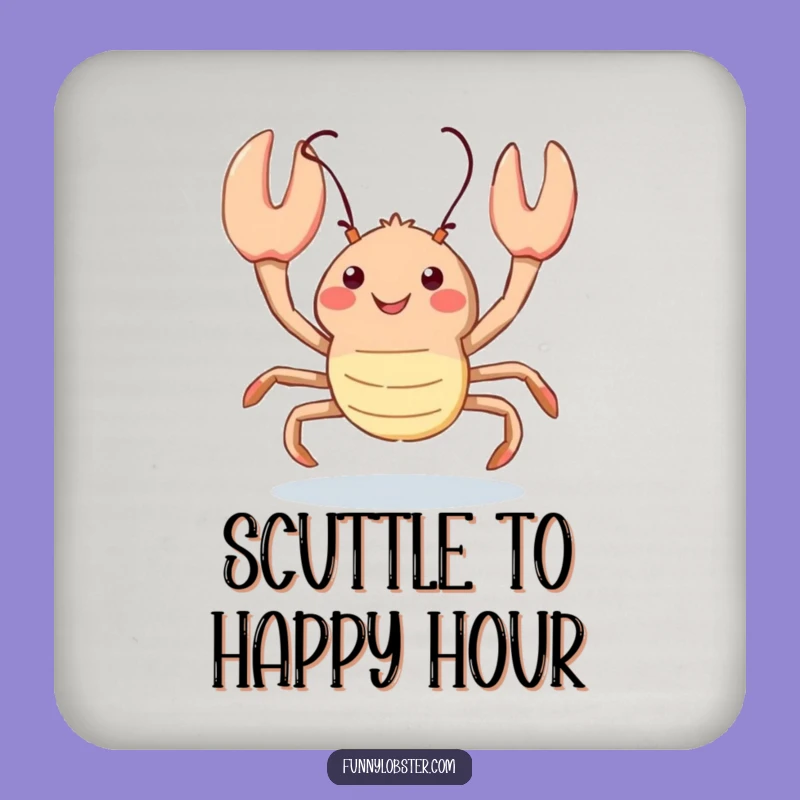 Funny Kawaii Lobster Scuttle Coaster: Playful Drink Accessory, Hilarious Gift