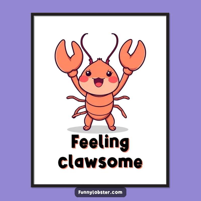 Funny Kawaii Lobster Dance Poster: Hilarious Wall Art for a Cheerful Vibe