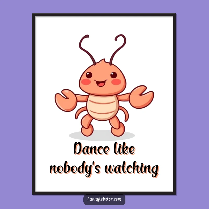 Funny Lobster Poster: Dancing Jig Art, Antennae Motion, Humorous Gift