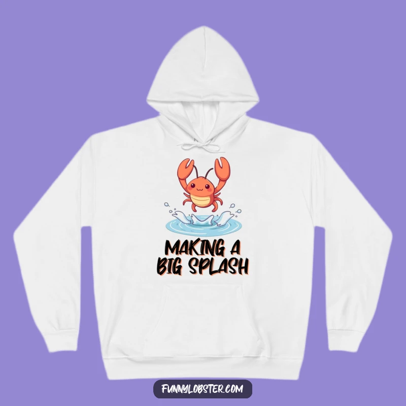 Funny Kawaii Lobster Splash Hoodie: Cozy Energetic Style, Perfect Humorous Gift