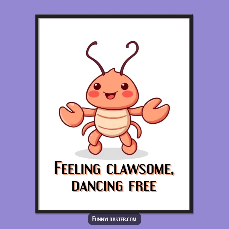 Free Printable Wall Art: Dancing Lobster - Downloadable Humorous Decor Gift