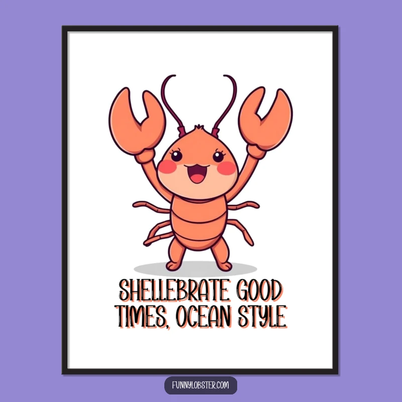Free Printable Wall Art: Kawaii Lobster Dance - Funny Downloadable Decor!