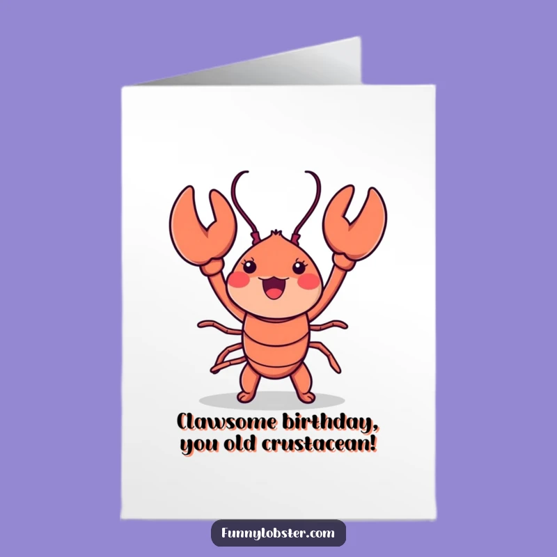 Free Printable Birthday Card: Kawaii Lobster Dance - Hilarious Downloadable Gift!