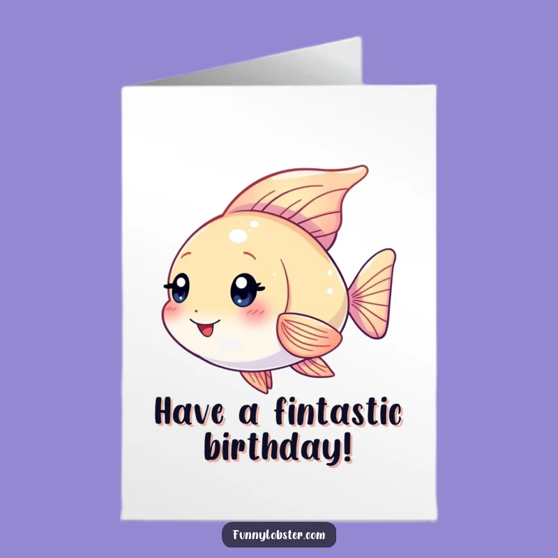 Free Printable Kawaii Angelfish Birthday Card: Playful & Funny Downloadable Gift!