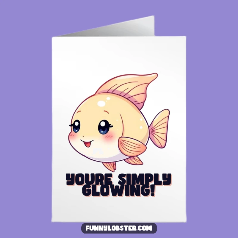 Free Printable Kawaii Angelfish Congrats Card: Fluttering Fins Downloadable Gift!