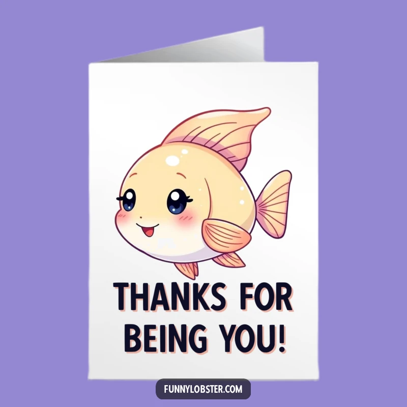 Free Printable Kawaii Angelfish Thank You Card: Playful & Funny Downloadable Gift!