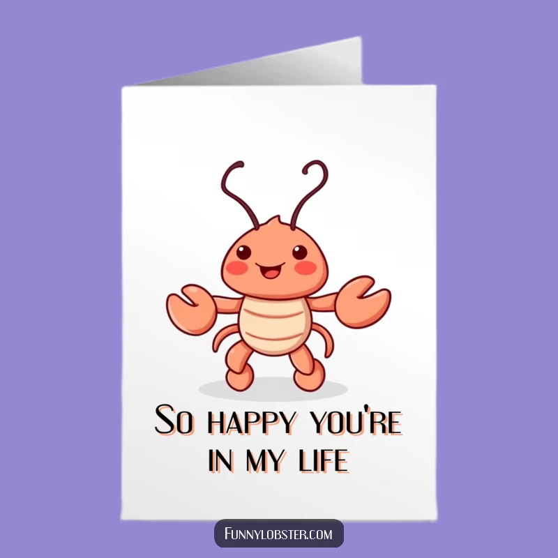 Free Printable Thank You Card: Dancing Lobster - Downloadable Fun Gratitude Gift