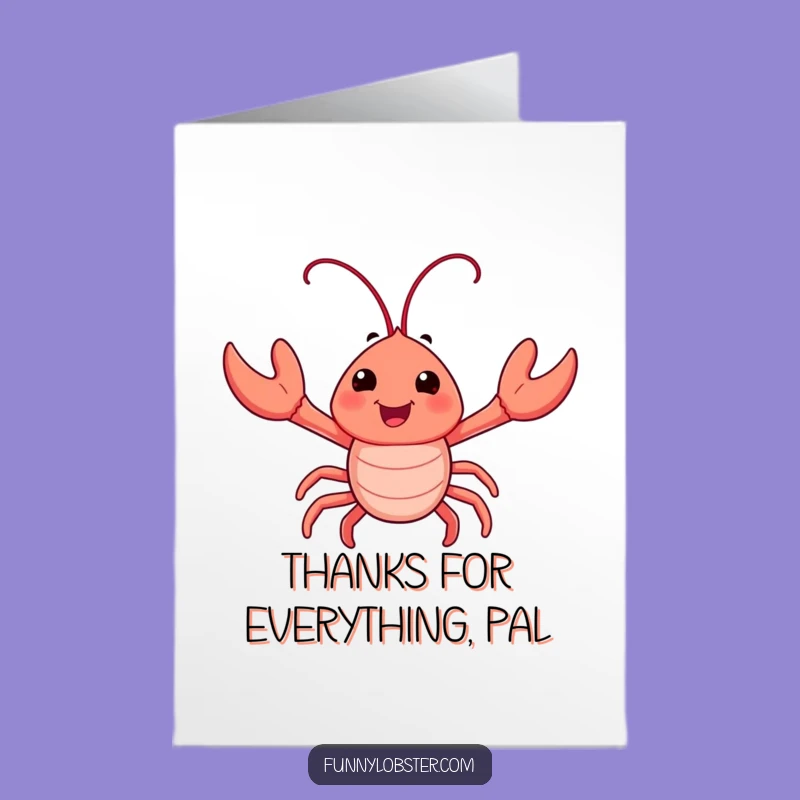 Free Printable Thank You Card: Happy Lobster Thanks, Funny Downloadable Gift