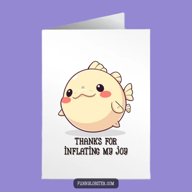 Free Printable Pufferfish Thank You Card - Playful Inflation Downloadable Gift