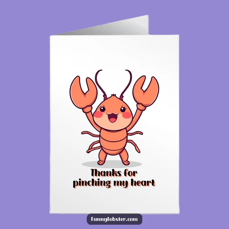 Free Printable Thank You Card: Kawaii Lobster Dance - Grateful Downloadable!