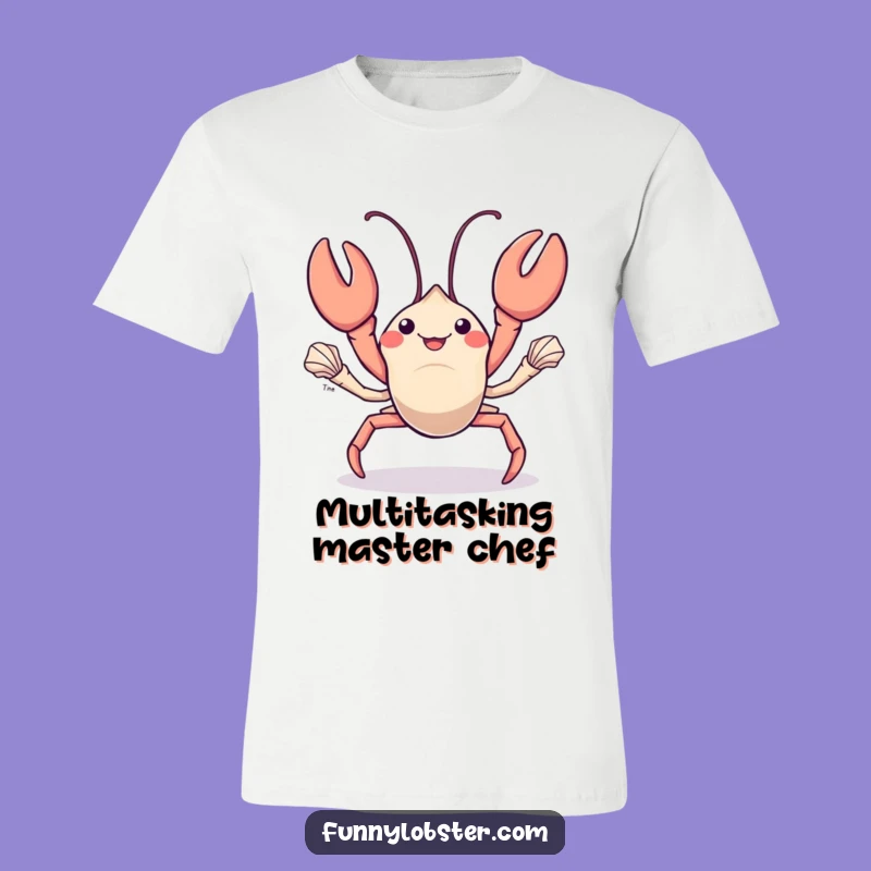 Funny Kawaii Lobster Juggling T-Shirt: Skilled Crustacean Apparel, Humorous Gift