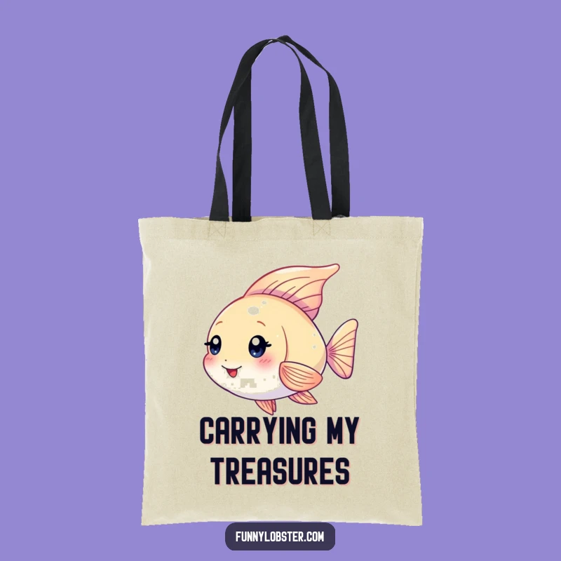 Funny Kawaii Angelfish Tote Bag: Carry Your Playful Sparkle