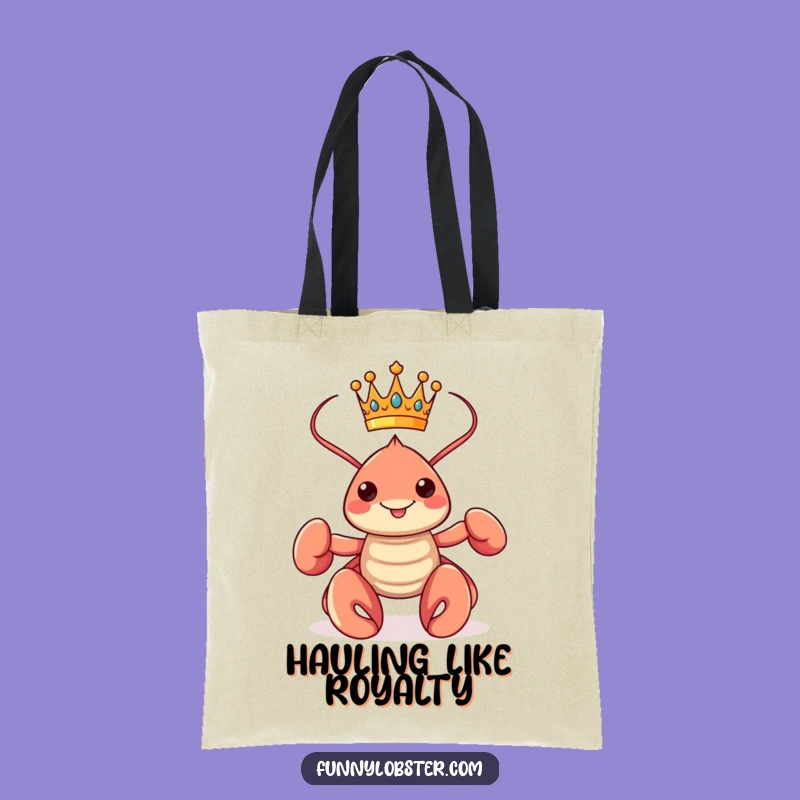 Funny Kawaii Lobster King Tote Bag: Carry Your Crown with Regal Pride
