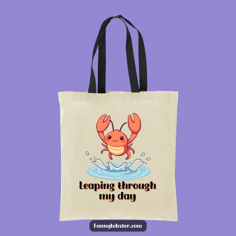 Funny Kawaii Lobster Splash Tote Bag: Energetic Accessory, Hilarious Humorous Gift